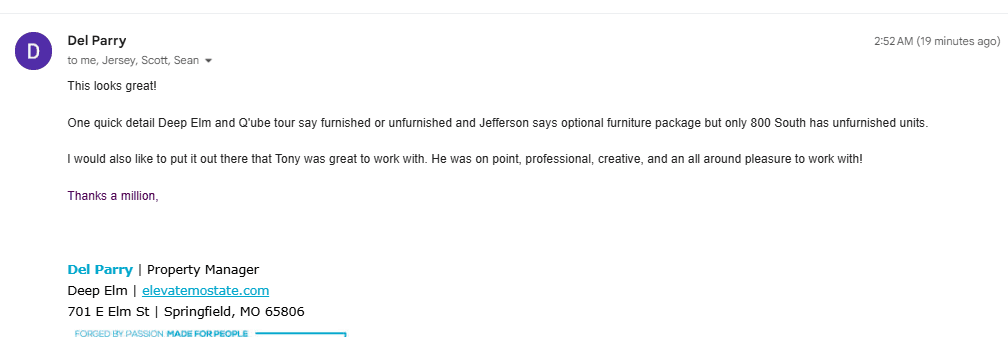 A saved LeaseMagnets testimonial screenshot.